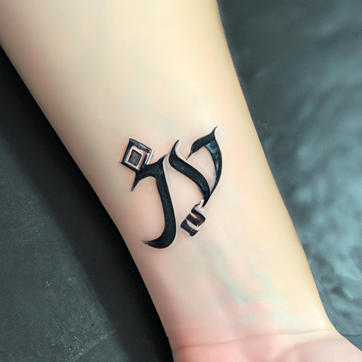A person's name inked in Hebrew as a personalized tattoo