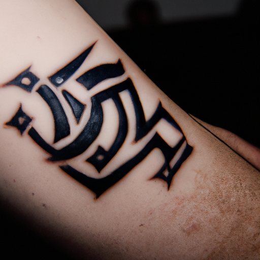 A striking Hebrew tattoo that makes a bold statement on the wearer's body