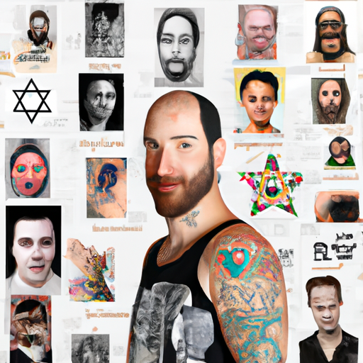 A collage of various celebrities showing off their Hebrew tattoos